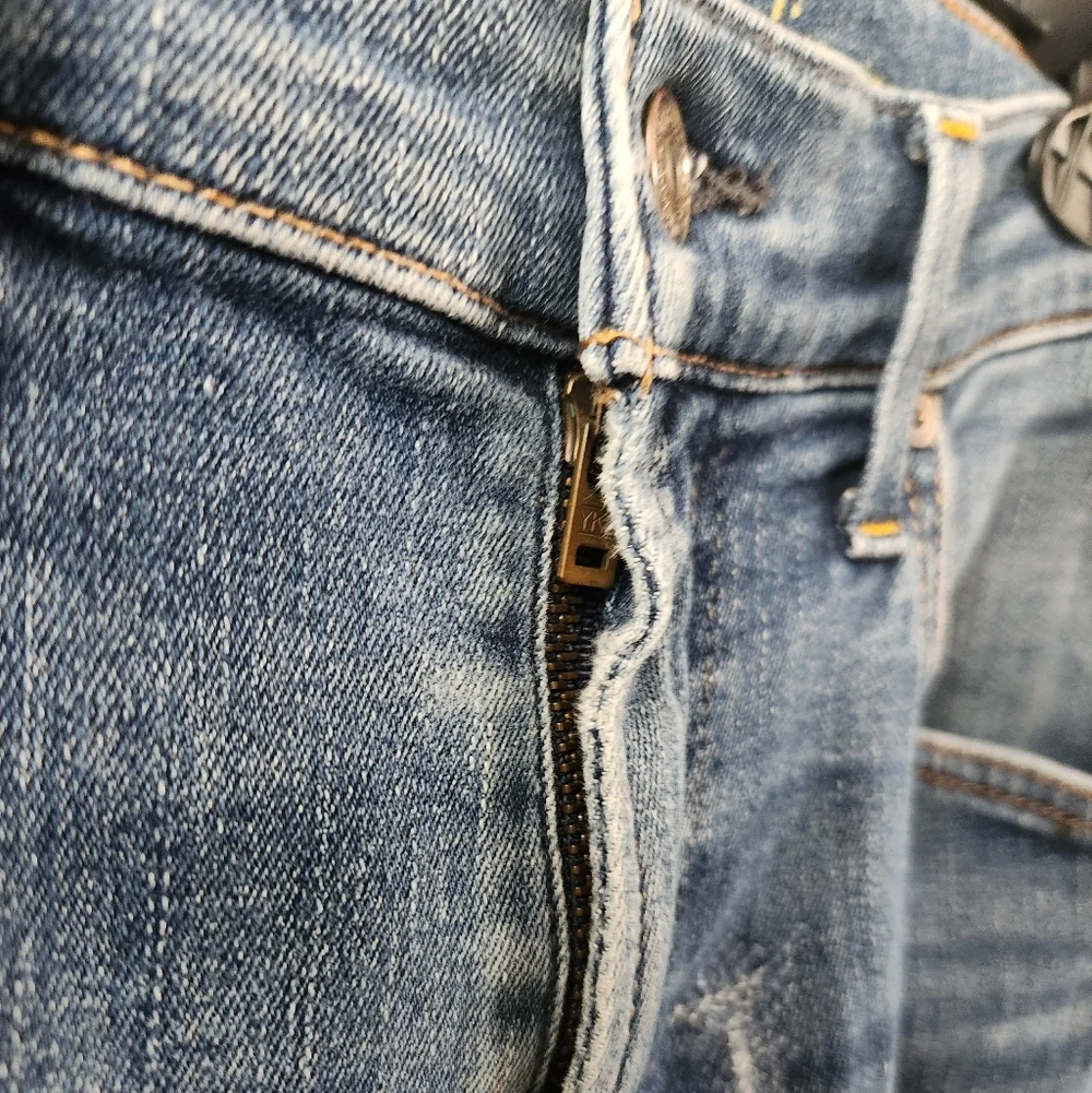 7 For‎ All Mankind Slimmy Jeans Straight Leg Medium Wash Blue Denim Size 33